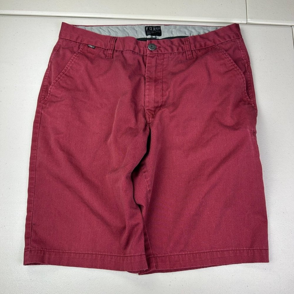 FOX Racing Shorts Mens Size 33 Casual Stretch Outdoor‎ Burgundy